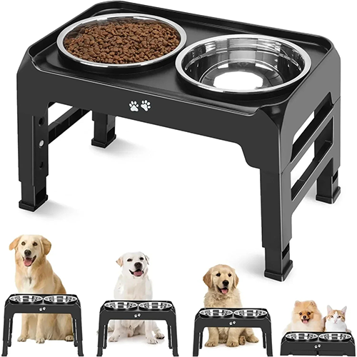 Elevated Dog Bowl (Adjustable)-Zarado.uk