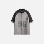 Men’s Striped Patchwork Short Sleeve Shirt