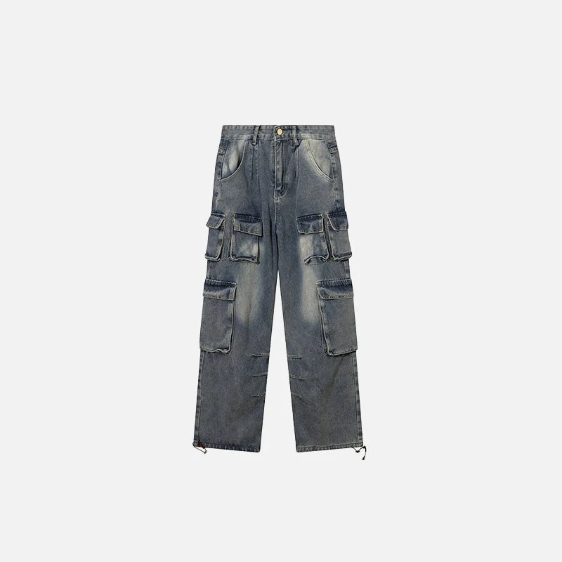 Men’s Y2K Baggy Multi-Pocket Denim Cargo Pants