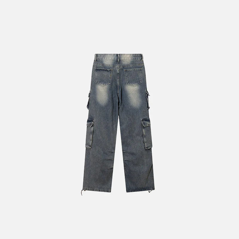 Men’s Y2K Baggy Multi-Pocket Denim Cargo Pants