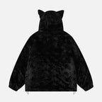 Men’s Y2K Cat Ear Hooded Furry Fleece Jacket