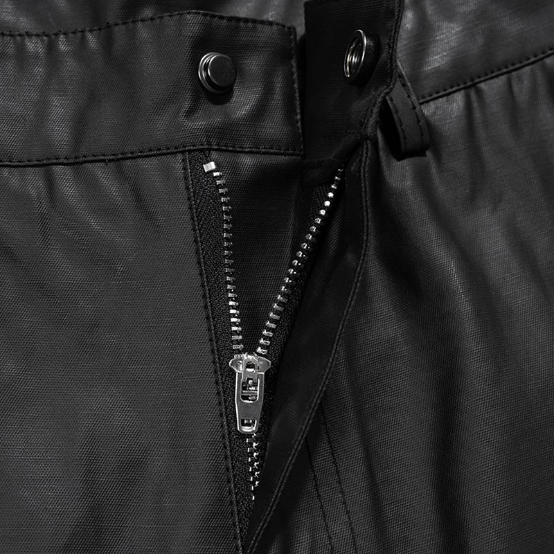 Men’s Black Synthetic Leather Wide-Leg Pants