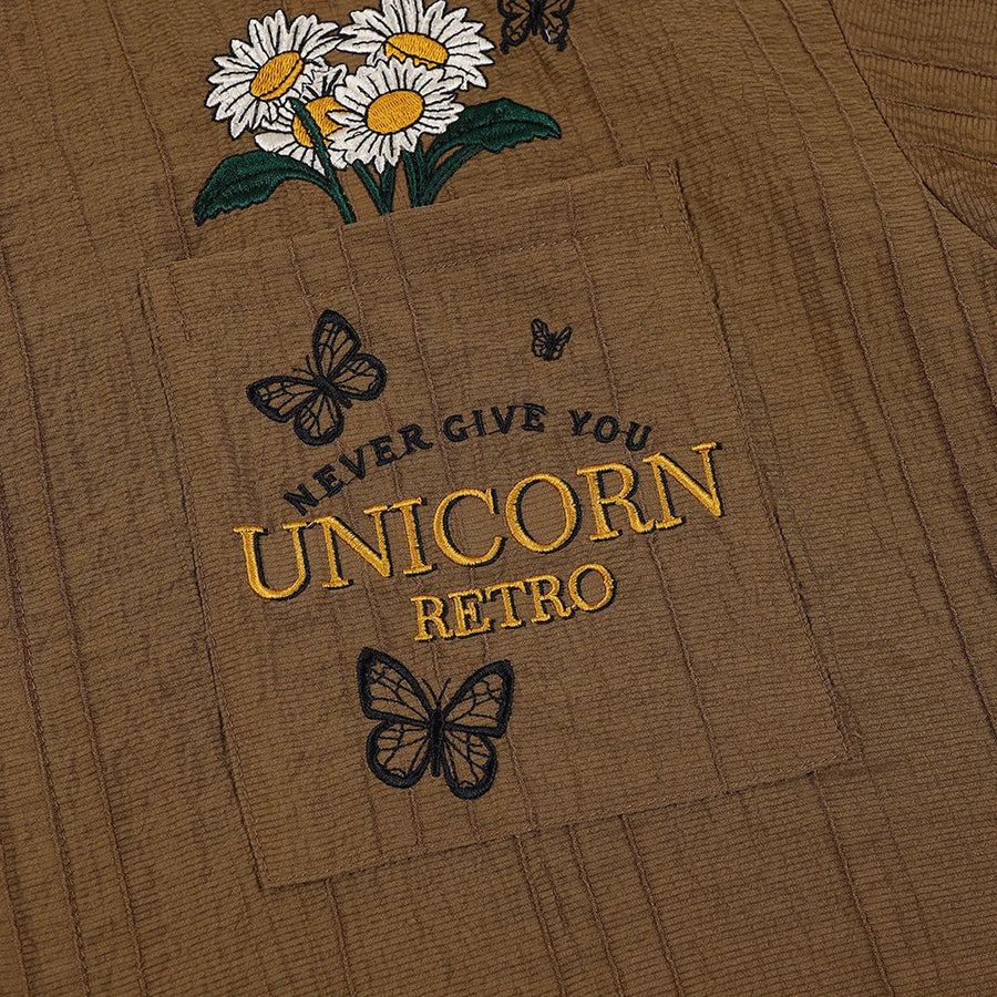 Men’s Embroidered Butterfly Short Sleeve Shirt