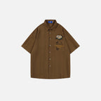 Men’s Embroidered Butterfly Short Sleeve Shirt