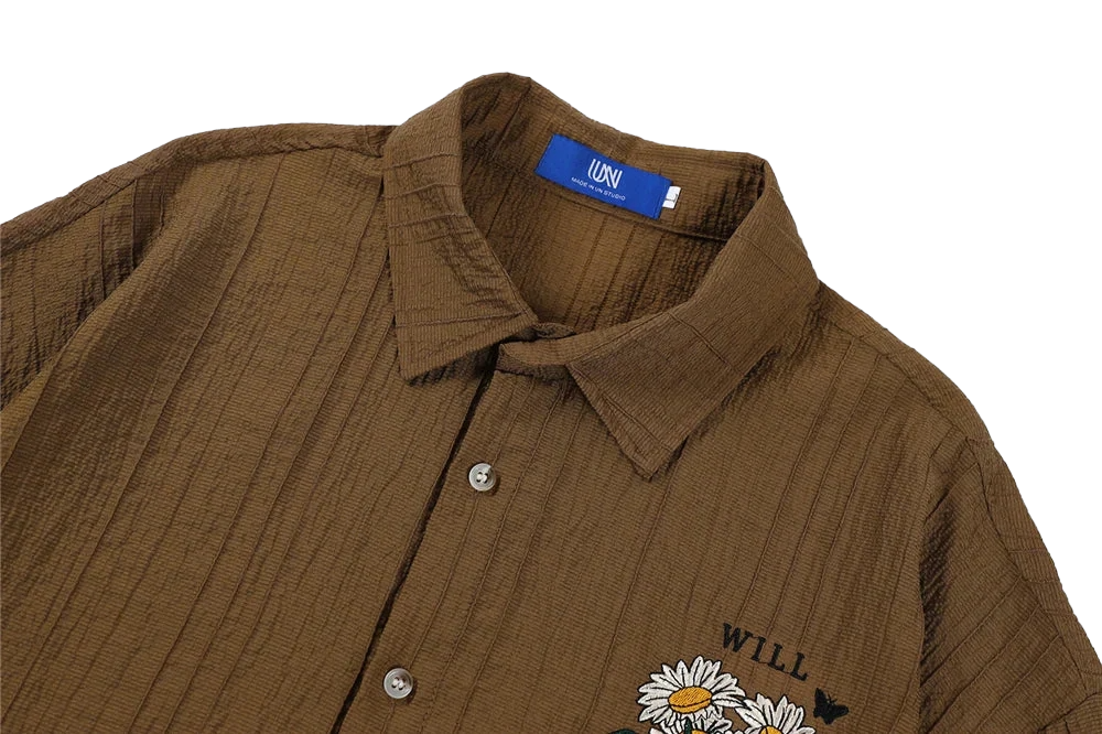 Men’s Embroidered Butterfly Short Sleeve Shirt